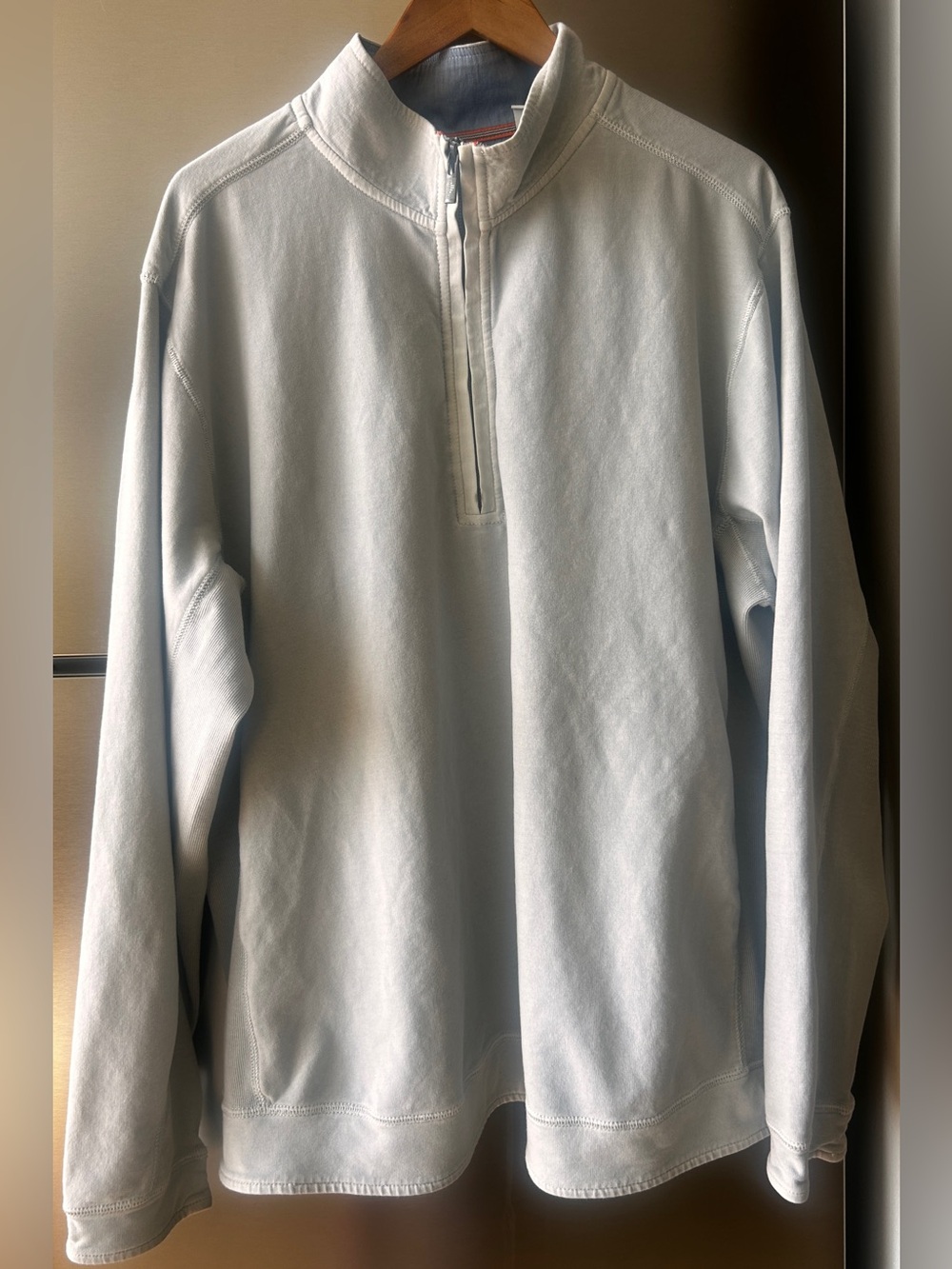 Tommy Bahama Jeans XXL Cotton Quarter Zip Pullover Blue Gray